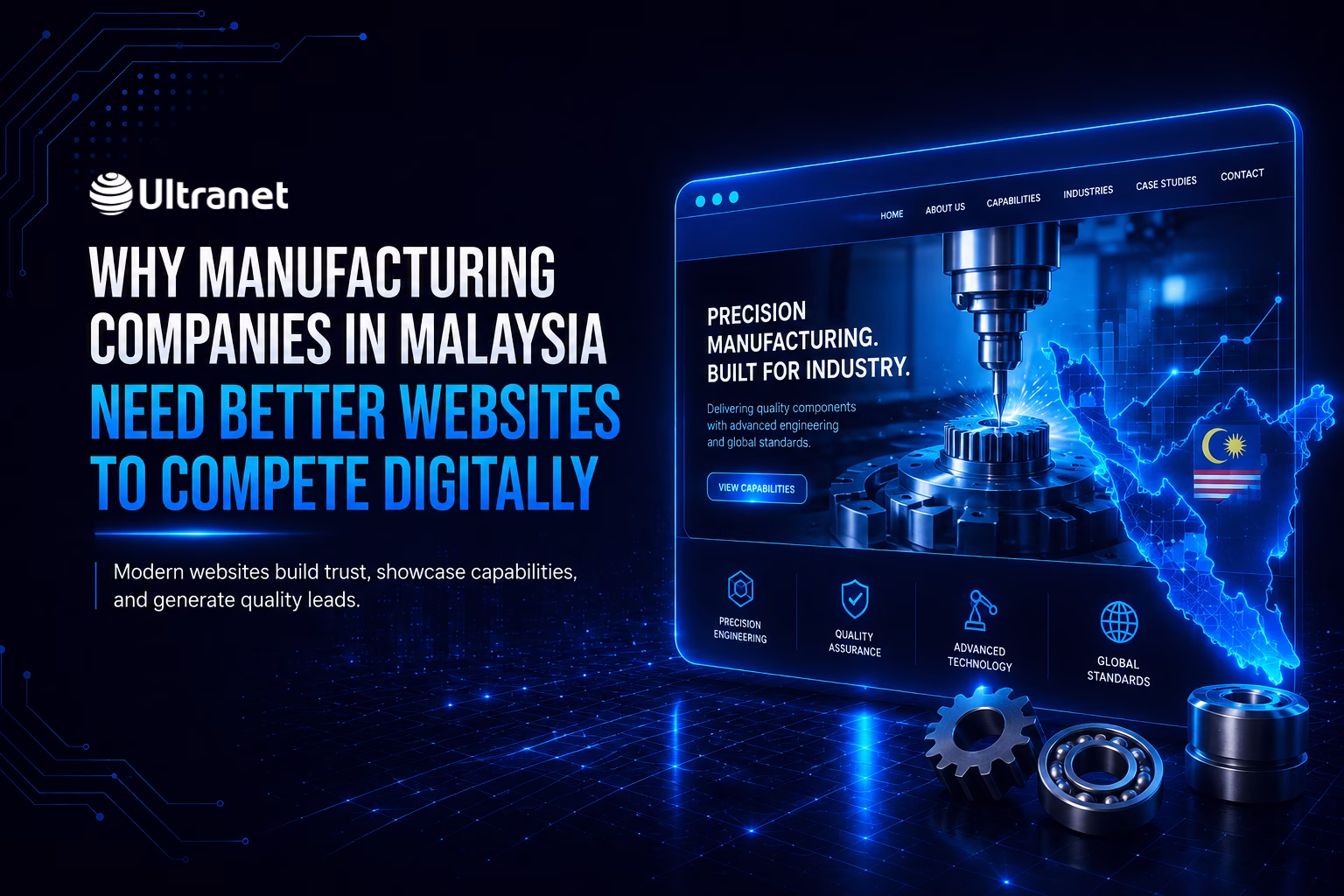 Modern manufacturing website design helping Malaysian companies compete digitally